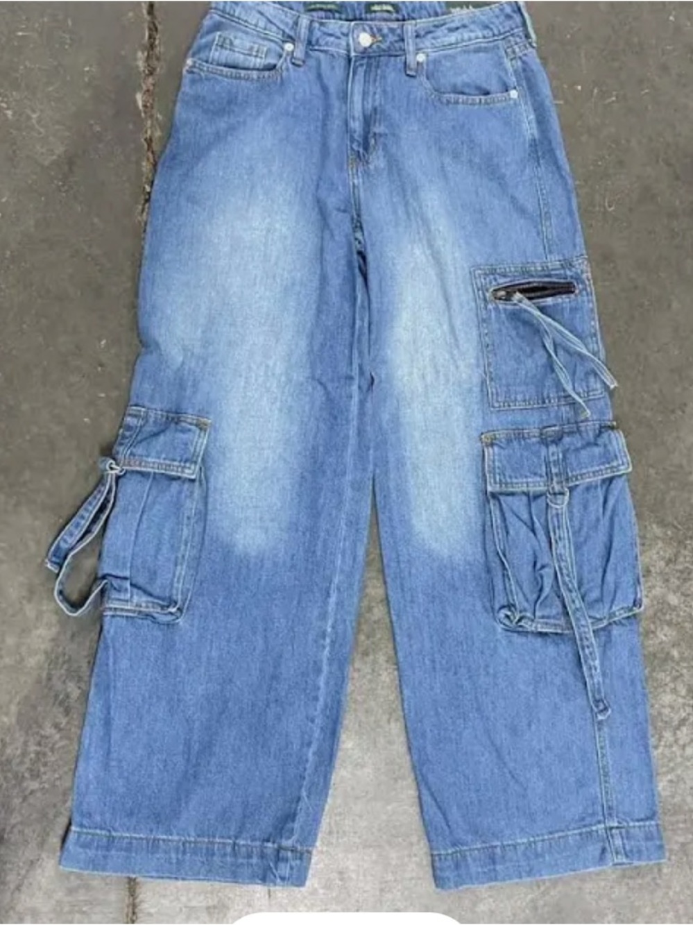 wild fable Light Blue Wide-Leg Cargo Jeans size 12/31”